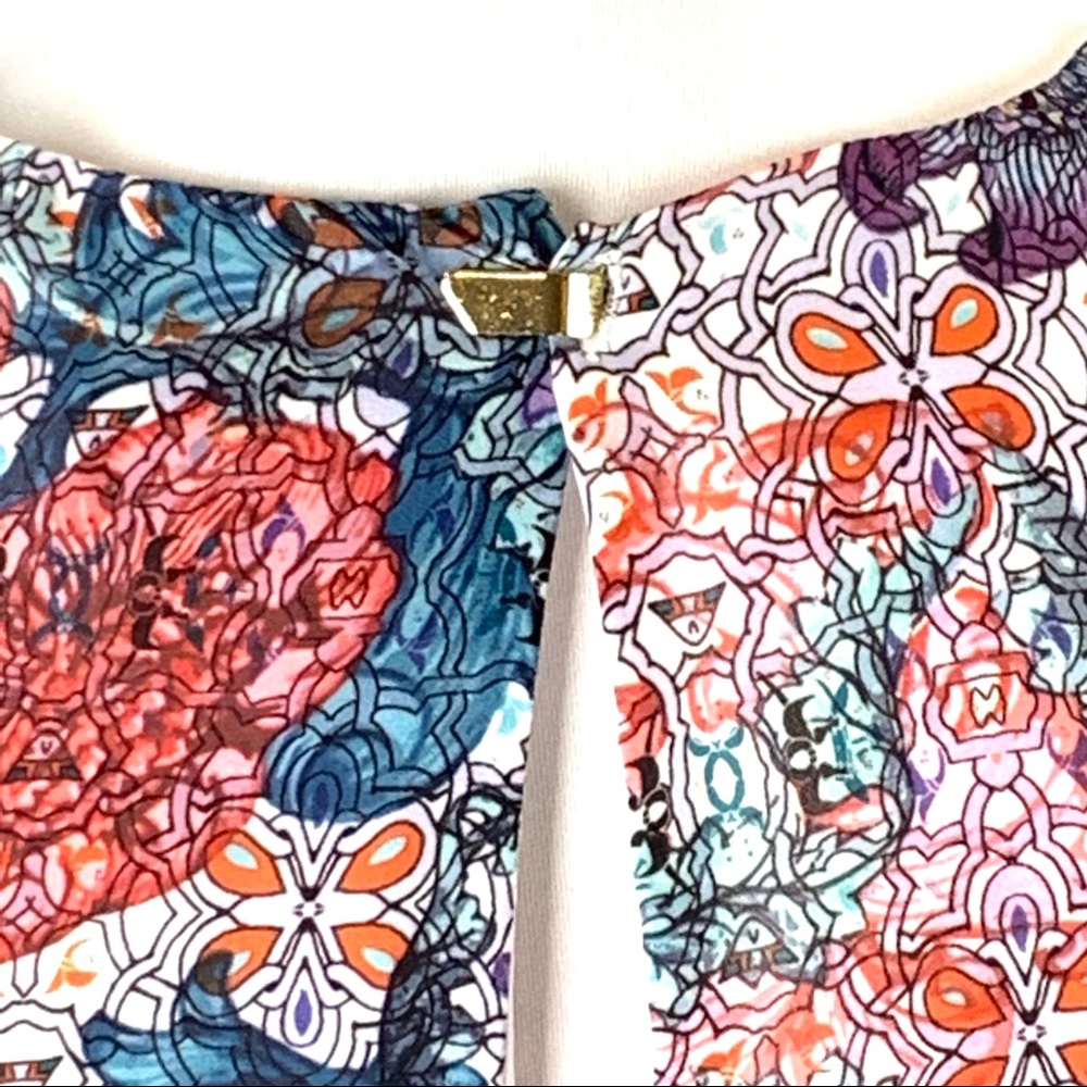 H&M Floral Blue and Red Lightweight Sleeveless Mini Shift Dress size 4 - Picture 11 of 16
